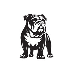 Bulldog Dog Vector Silhouette – Iconic Sturdy Canine Outline Artwork, Perfect for Pet Lovers, Breed Illustrations, Logos, Prints, Home Decor, Graphic Design, and Creative Projects
