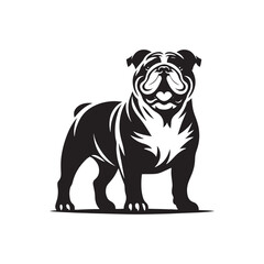 Bulldog Dog Vector Silhouette – Iconic Sturdy Canine Outline Artwork, Perfect for Pet Lovers, Breed Illustrations, Logos, Prints, Home Decor, Graphic Design, and Creative Projects
