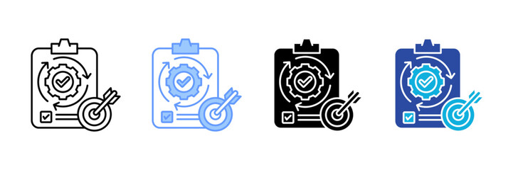 Strategy Execution Icon Set Multiple Style Collection