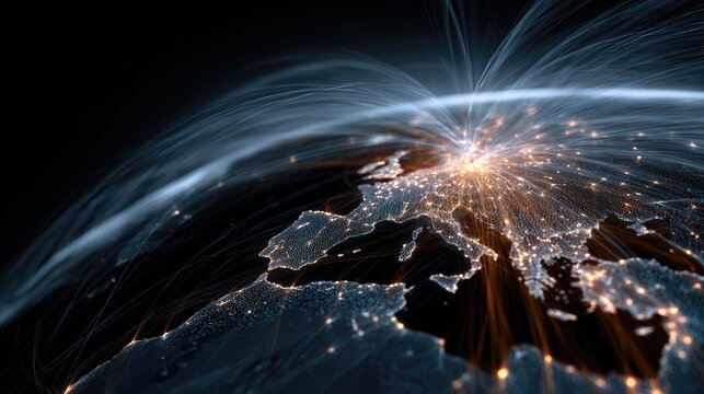 Global network radiating from Europe
