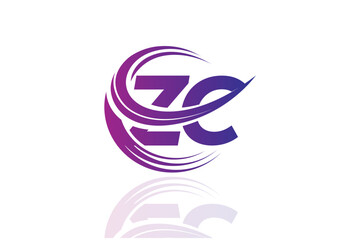 ZC Circular Swirl Logo &ndash; Modern Gradient Symbol for Business, Corporate & Creative Branding Identity Design