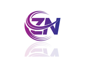 ZN Circular Swirl Logo &ndash; Modern Gradient Symbol for Business, Corporate & Creative Branding Identity Design