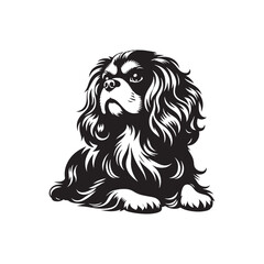 Cavalier King Charles Spaniel Vector Silhouette &ndash; Elegant Toy Breed Outline, Perfect for Dog Lovers, Pet Art, Logos, Prints, Graphic Design, Illustrations, Home Decor, and Creative Projects
