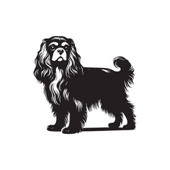 Cavalier King Charles Spaniel Vector Silhouette – Elegant Toy Breed Outline, Perfect for Dog Lovers, Pet Art, Logos, Prints, Graphic Design, Illustrations, Home Decor, and Creative Projects
