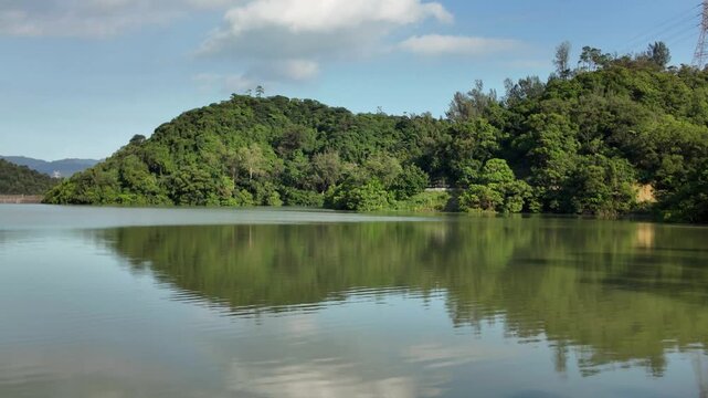 Scenic nature view at Shing Mun Reservoir in Hong Kong Aug 9 2025