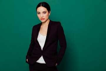 Portrait of a beautiful woman and brunette woman in a business suit
