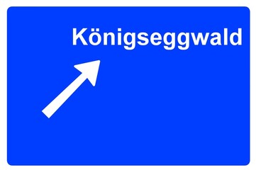 Illustration eines Autobahn-Ausfahrtschildes mit der Beschriftung 