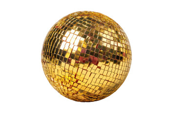Golden disco ball, reflecting light