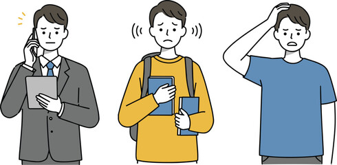 Cartoon illustration of man and woman in shirts