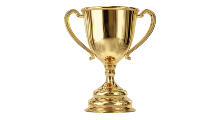 Golden trophy,  isolated on black