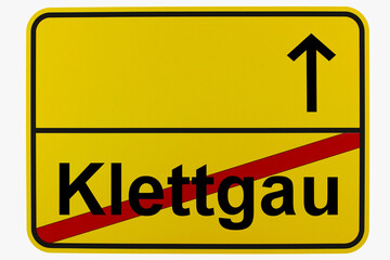 Illustration eines Ortsausgangsschildes von Klettgau in Baden-Württemberg	