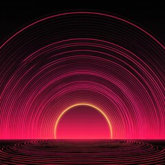 Abstract vibrant pink concentric circles