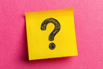 Yellow sticky note with a question mark