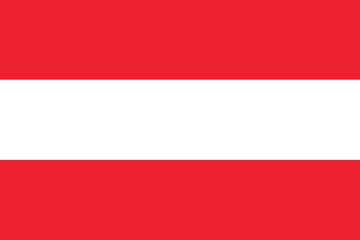 High quality Austria flag vector in red white red stripes. Perfect for graphic design, web, print, education, cultural, and national identity projects.