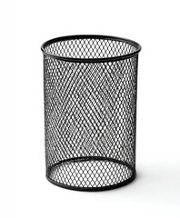 Black mesh cylindrical container