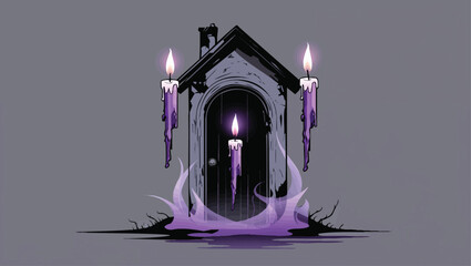 Mystical Floating Candles: Magical Ritual with a Spooky Doorway