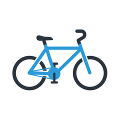 Fototapeta premium Blue bicycle illustration on a white background.