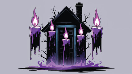 Mystical Floating Candles: Magical Ritual with a Spooky Doorway