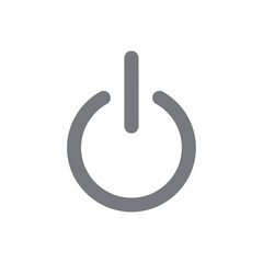 Gray power symbol on a white background.