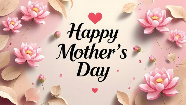 Celebrate Mother's Day with a beautiful greeting card featuring elegant lotus flowers and soft, pastel colors. Show your love and appreciation for all moms.