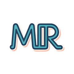 MR Letter Blue Color Illustration, Modern Typography Vector, Creative Monogram Design, Stylish Alphabet Log