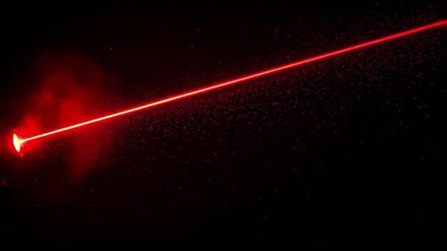 Red Laser Beam Focused in Darkness Conceptual Illustration