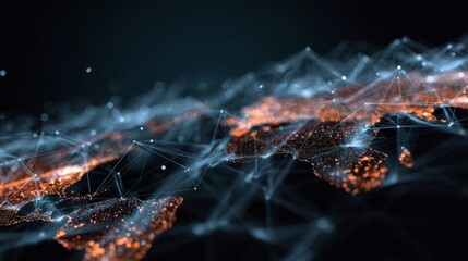 Abstract futuristic digital technology background with geometric grid pattern, modern hi tech innovation texture for artificial intelligence, blockchain, data visualization, and global connectivity co