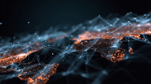 Abstract futuristic digital technology background with geometric grid pattern, modern hi tech innovation texture for artificial intelligence, blockchain, data visualization, and global connectivity co