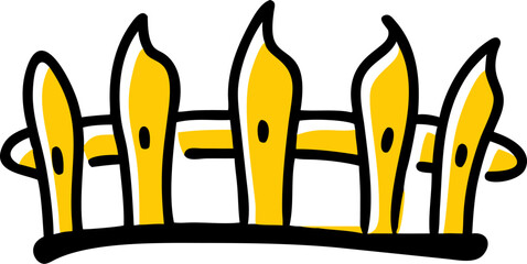 Simple garden fence section illustration on white background