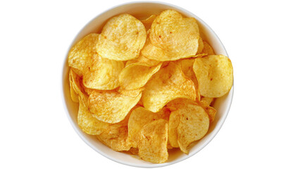 A white bowl filled with potato chips
