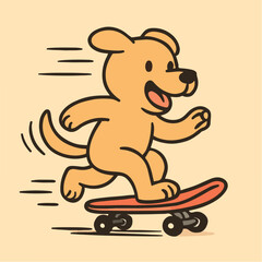 dog riding skateboard