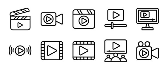 Video icon sheet multiple concept and collection