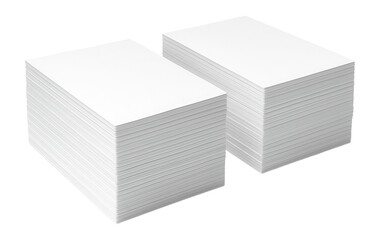 Two neat stacks of white paper documents, organized and parallel.