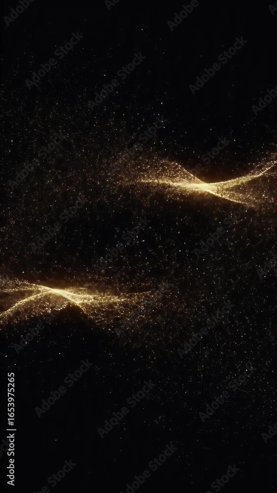 Poster elegant abstract golden particle waves background animation