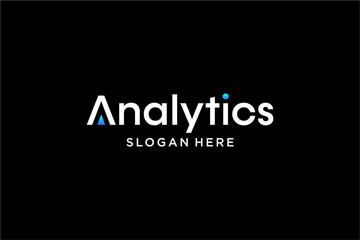 Analytics Logo with Blue Accents on Black Background