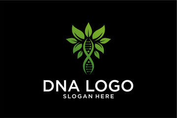 DNA Leaf Logo for Science and Technology Concepts