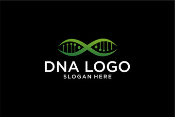 Green DNA logo design concept, science vector