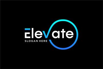 Modern Elevate Logo with Circle Design
