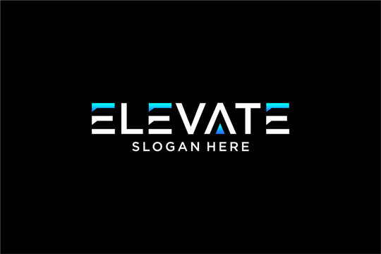 Naklejki Elevate Logo Graphic Resource on Black Backdrop