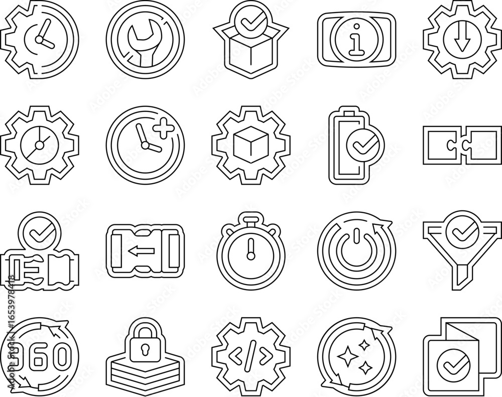 Poster assembly setup product icons set vector