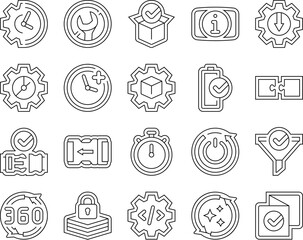 assembly setup product icons set vector