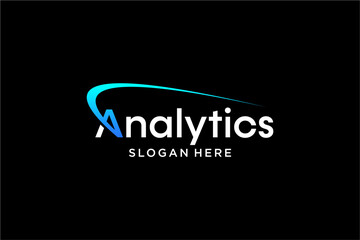 Analytics Company Logo Design with Curve