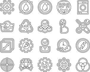 functionality features product icons set vector