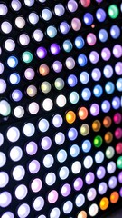 Colorful LED lights in a grid pattern