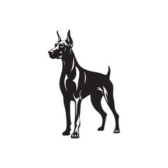 Doberman Pinscher Vector Silhouette – Strong and Elegant Guard Dog Outline, Perfect for Pet Lovers, Logos, Prints, Graphic Design, Illustrations, Home Decor, Stencils, Icons, and Creative Projects

