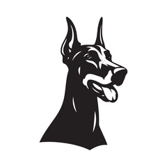 Doberman Pinscher Vector Silhouette – Strong and Elegant Guard Dog Outline, Perfect for Pet Lovers, Logos, Prints, Graphic Design, Illustrations, Home Decor, Stencils, Icons, and Creative Projects
