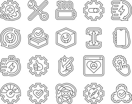 ease of use product icons set vector