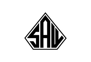 SAW Custom Monogram Logo Design.