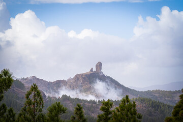 Landscape with Roque Nublo, Gran Canaria, Canary Islands, Spain