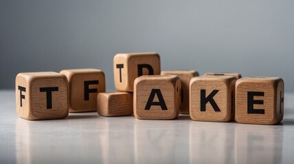 Wooden blocks with letters spelling 'TAKE' alongside random letters, creating a playful and creative atmosphere.